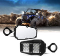 UTV RZR Mirror with LED Spot Light for Polaris and More