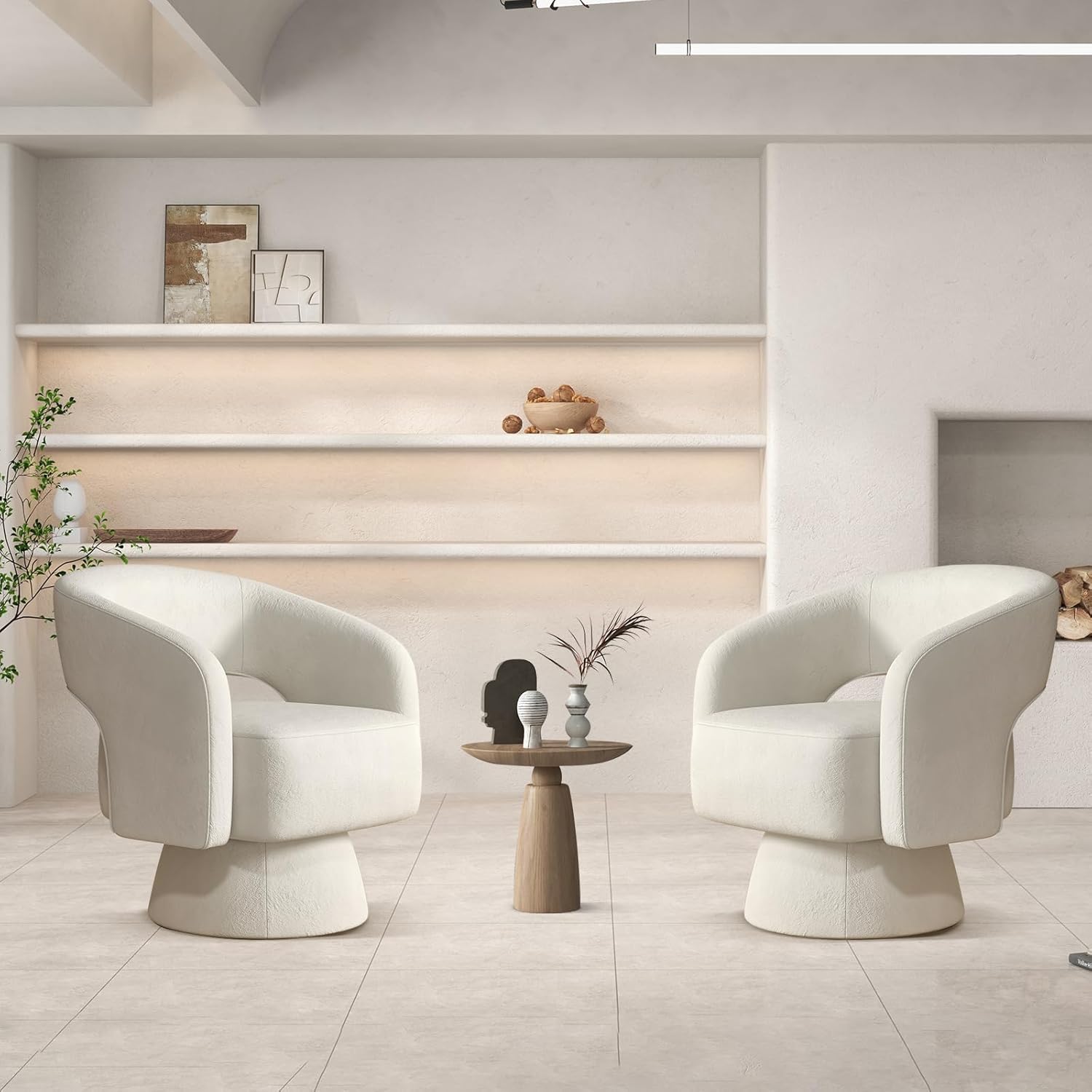 ANJ Set of 2 Velvet Swivel Chairs - Luxury Comfort