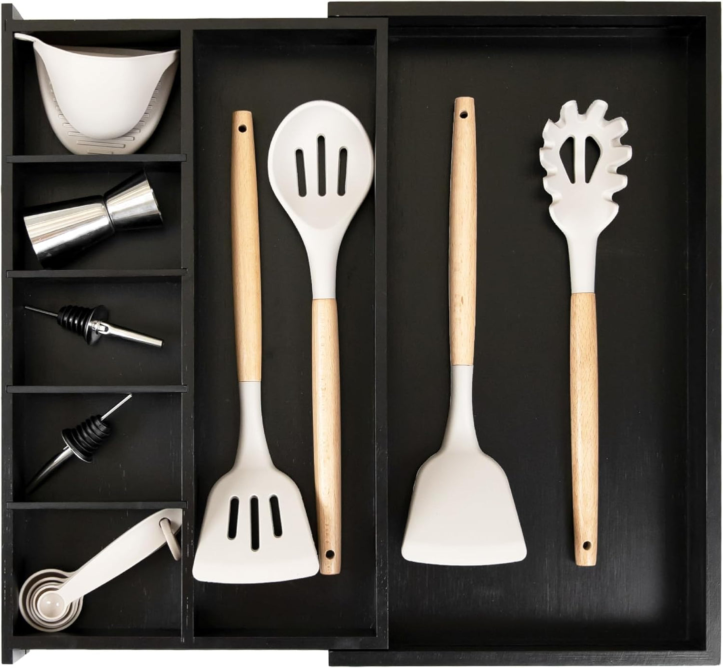 Adjustable Kitchen Drawer Organizer for Utensils and Junk