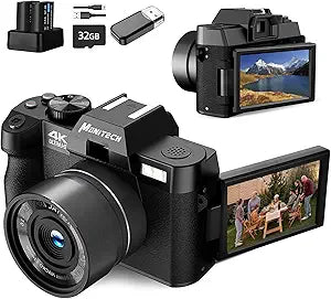 Mo 4K Digital Camera for Photography and Vlogging with 180 Flip