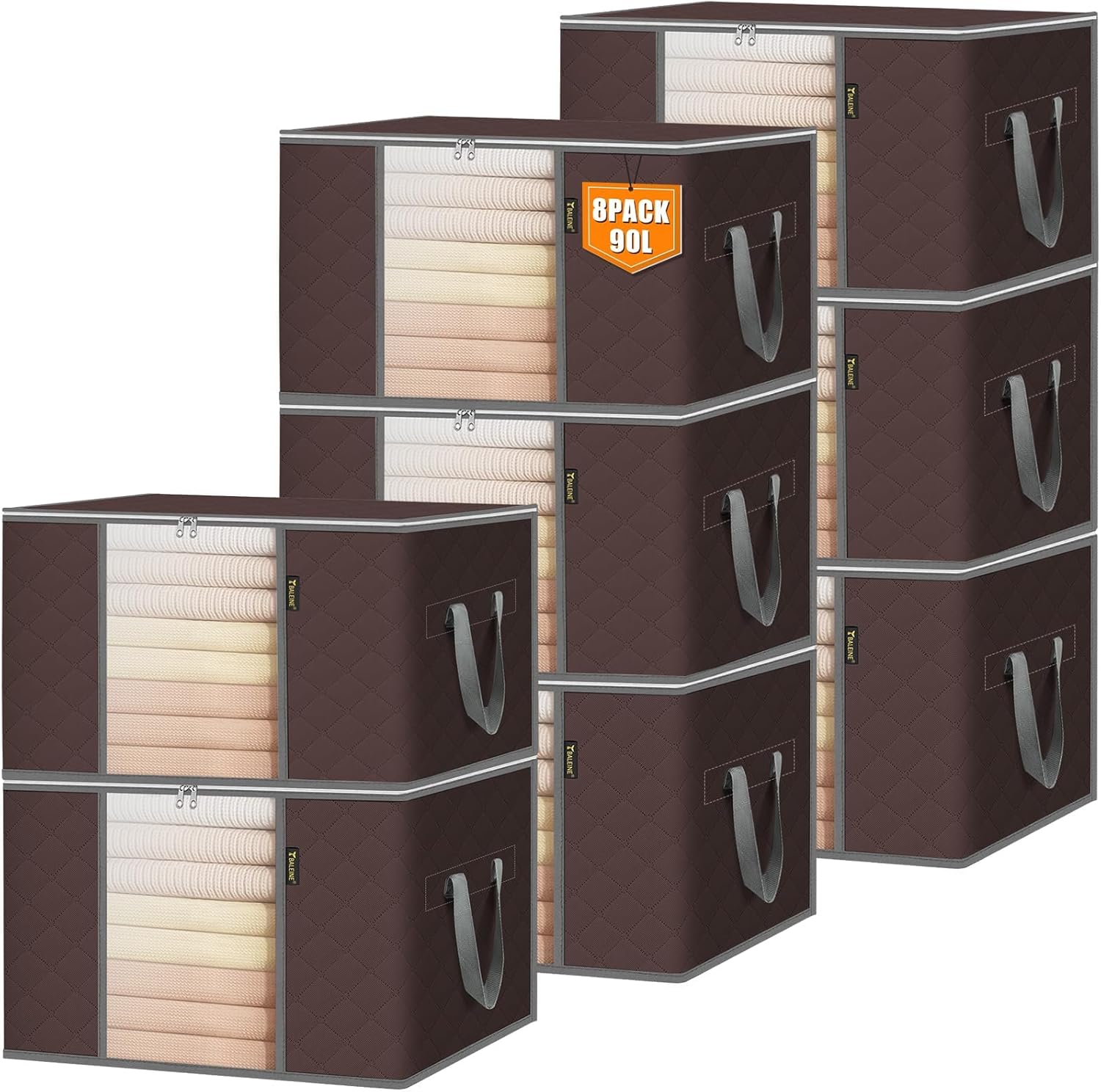 BALEINE 8 Pack Clothes Storage Bags for Bedding and More