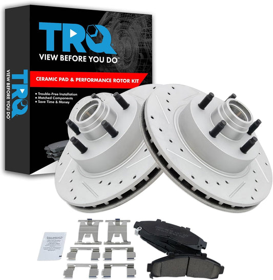 TRQ Ceramic Brake Pad Performance Rotor Kit for Ford Mazda