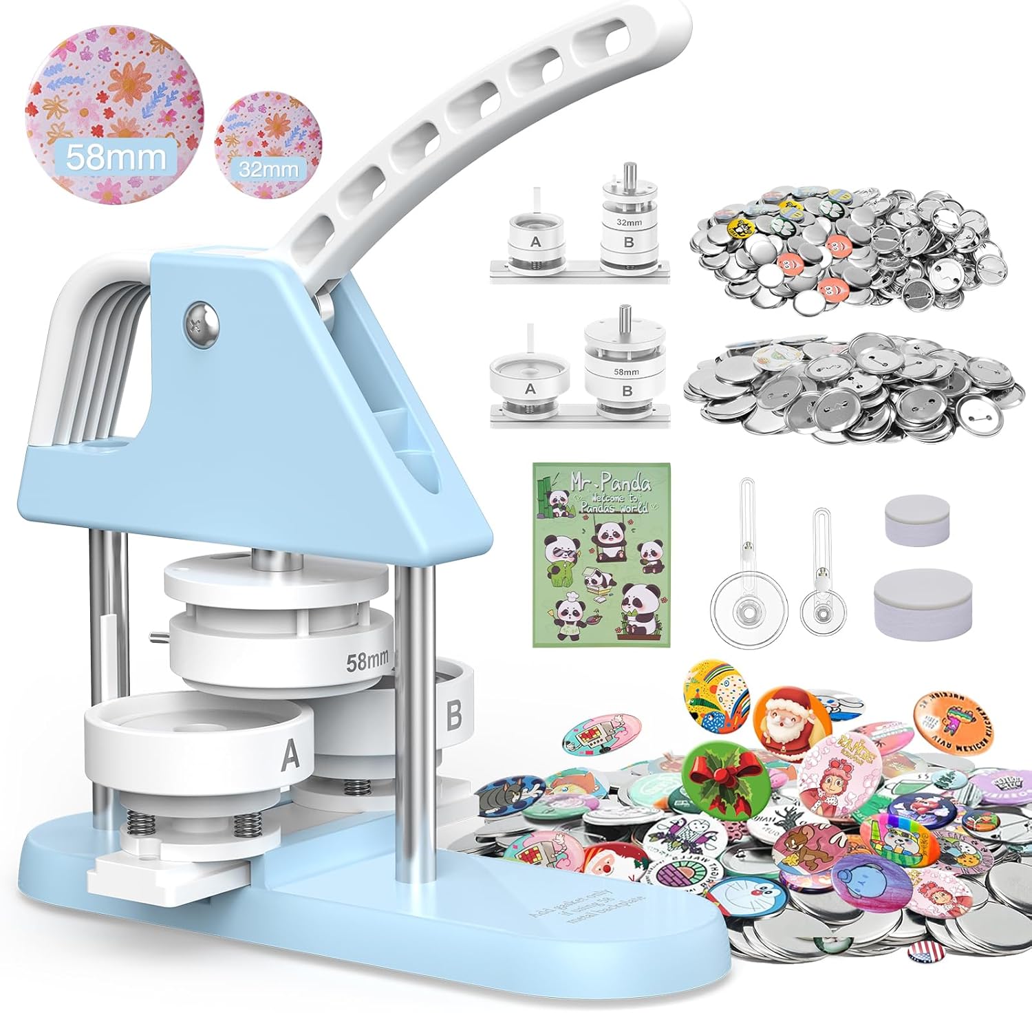 1.25 Inch and 2.25 Inch Button Maker Machine for DIY Crafts