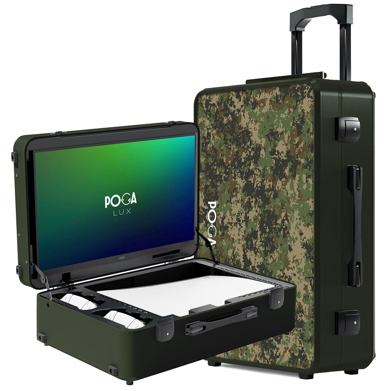 POGA LUX PS5 Travel Case + Gaming Monitor - Camo