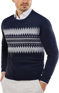 Men's Crew Neck Sweater Slim Fit Lightweight Pullover - Versatile Wear