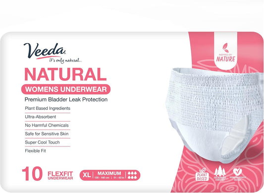 Veeda Women's Disposable Incontinence Underwear - Maximum Absorbency XL - 10 Pack