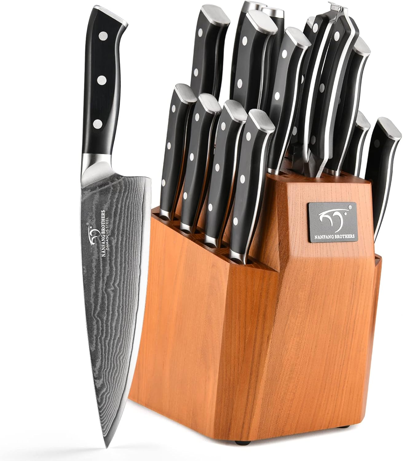 Damascus Kitchen Knife Set - 18-Piece Complete Chef Set