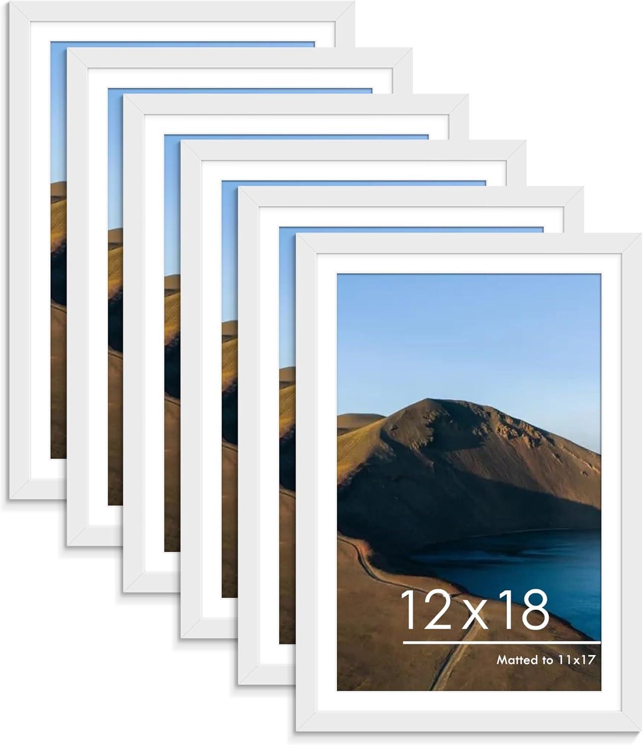 PEALSN 12x18 Picture Frame Set of 6 for Wall Decor Display