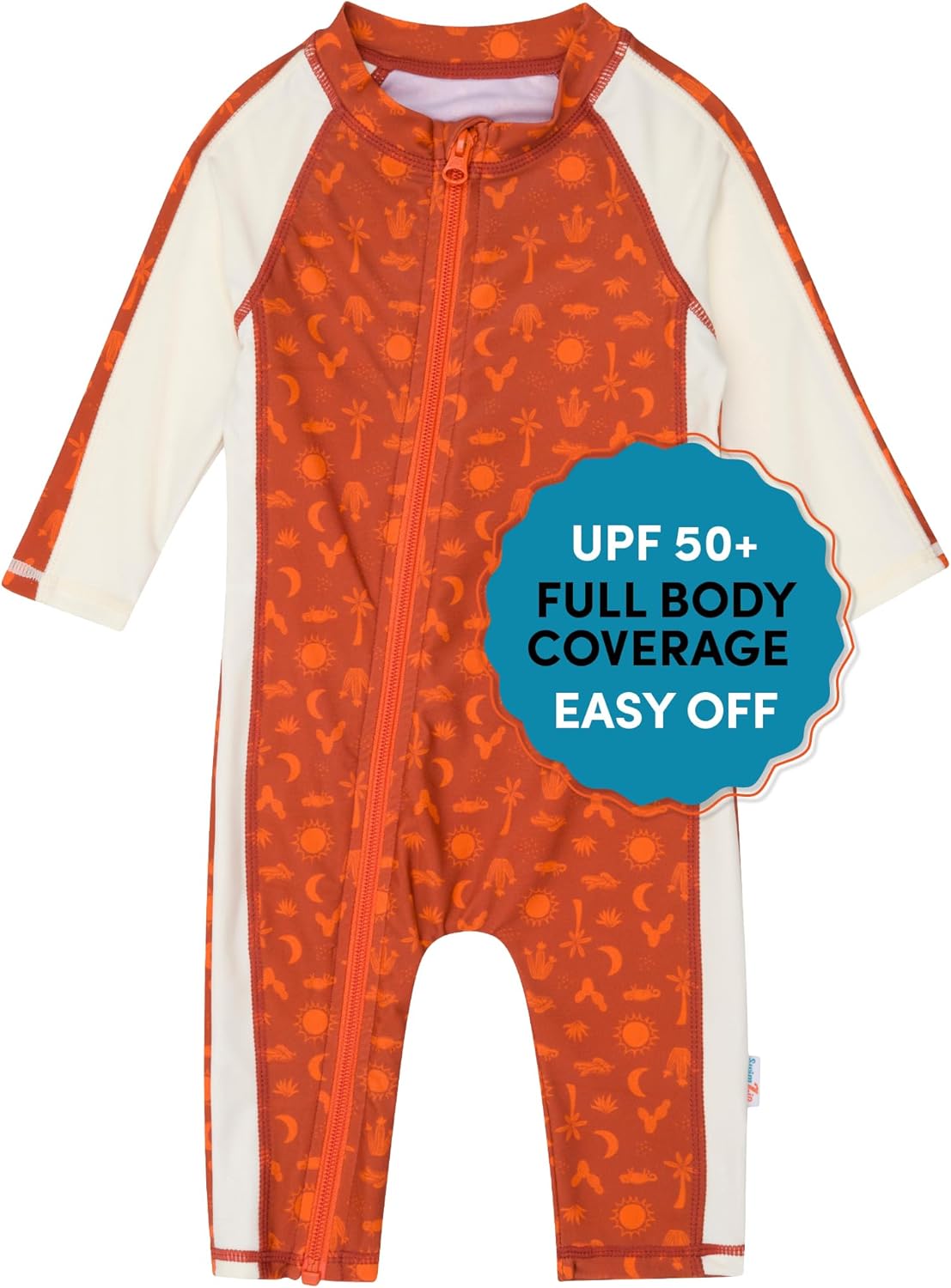 SwimZip Boys' Long-Sleeve UPF 50+ Swimsuit for Sun Protection