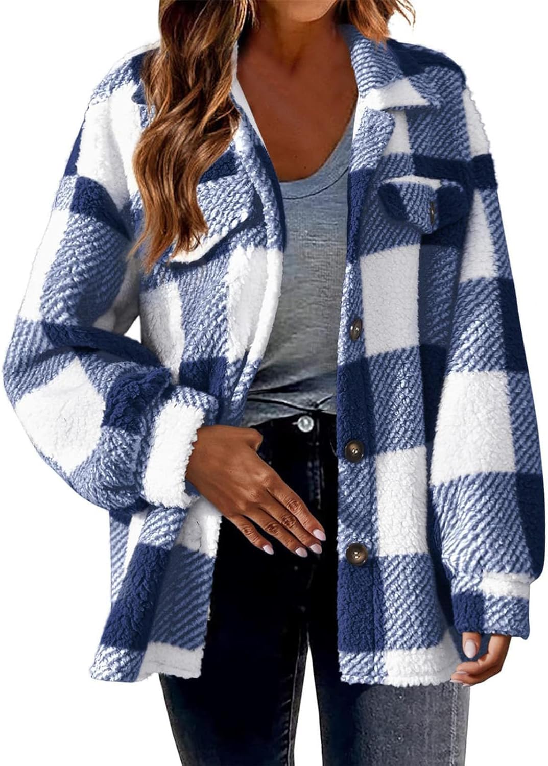 Plaid Sherpa Teddy Coat - Cozy Winter Style
