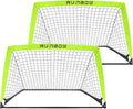 RUNBOW 4x3 ft Portable Kids Soccer Goal Set of 2 - Easy Pop-Up