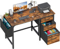 Lufeiya 47 Inch Computer Desk with Fabric Drawers for Home Office