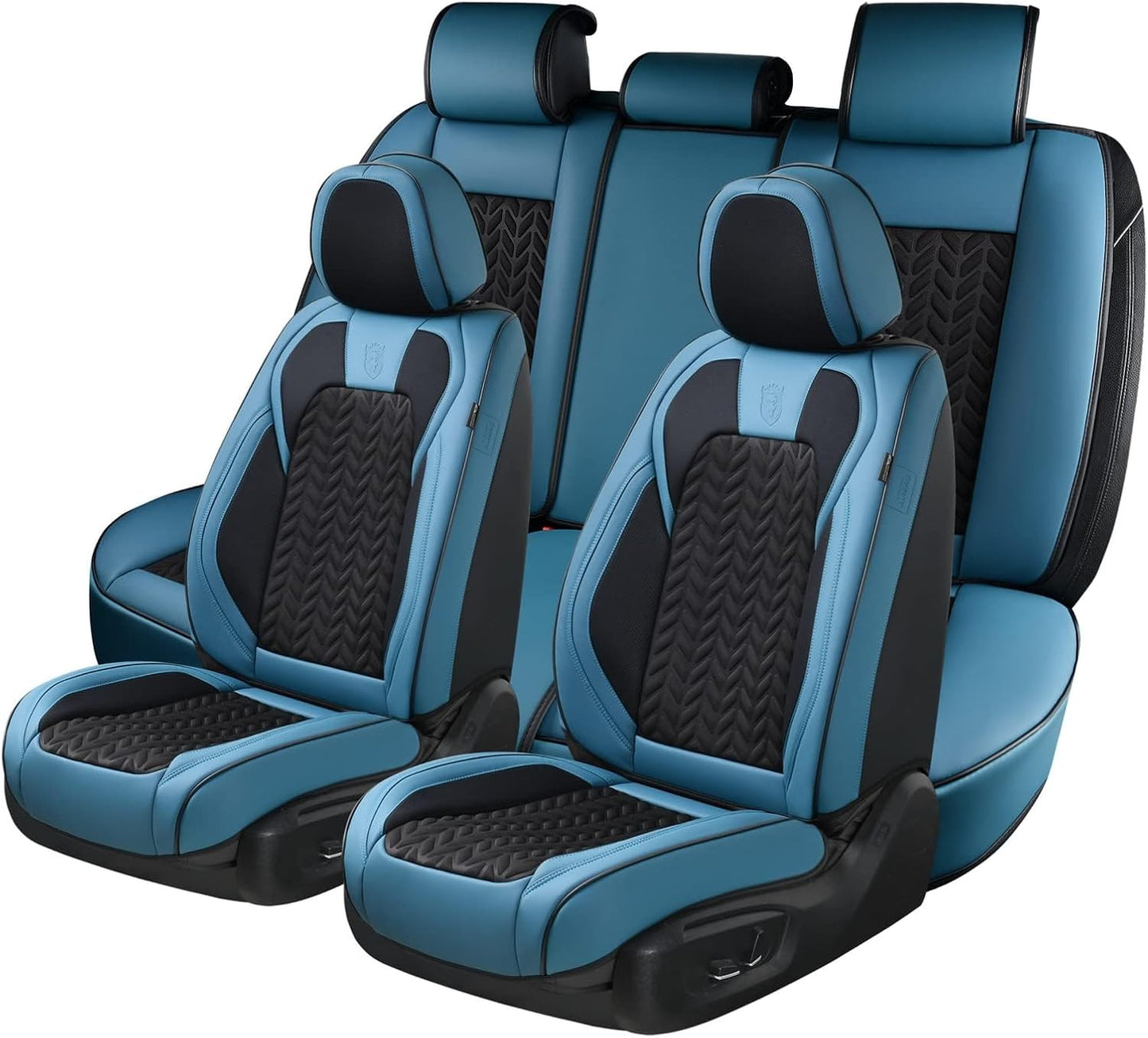 Coverado Seat Covers Full Set for Cars - Breathable Faux Leather