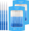 Dripless Deluxe Tapered Pastel Blue and White Hanukkah Candles - 45ct