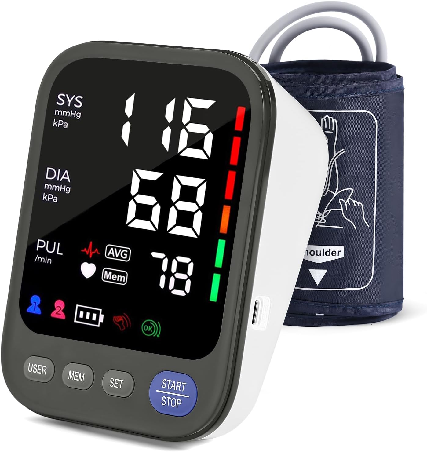 Blood Pressure Monitors for Home Use with Adjustable Cuff