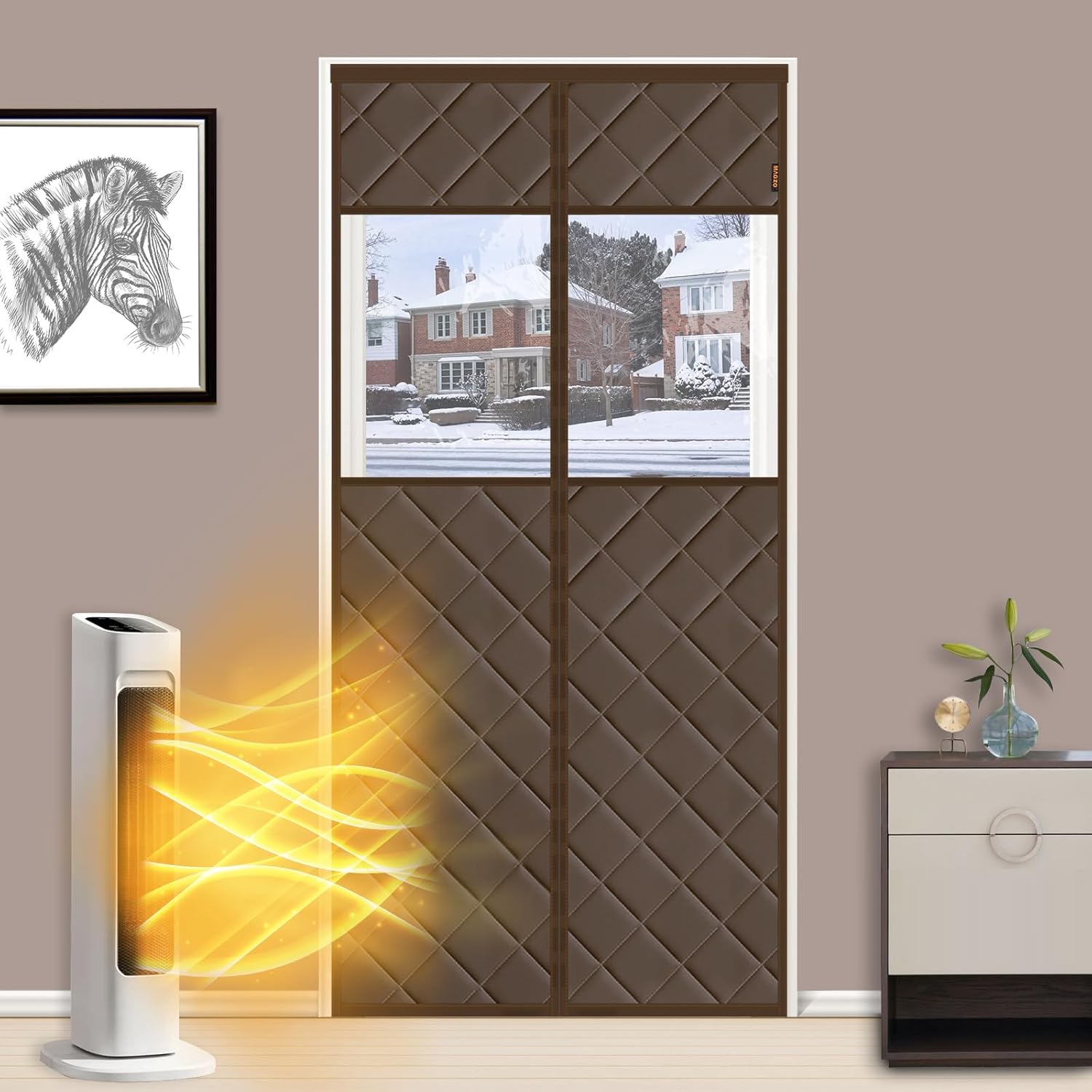 MAGZO Thermal Insulated Door Curtain with Strong Magnets for Winter