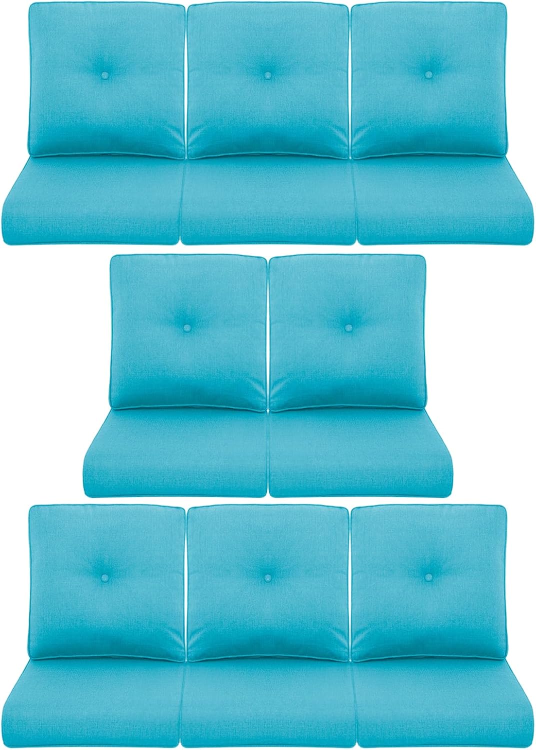 8-Piece Outdoor Patio Cushion Set for Wicker Sectional Sofa