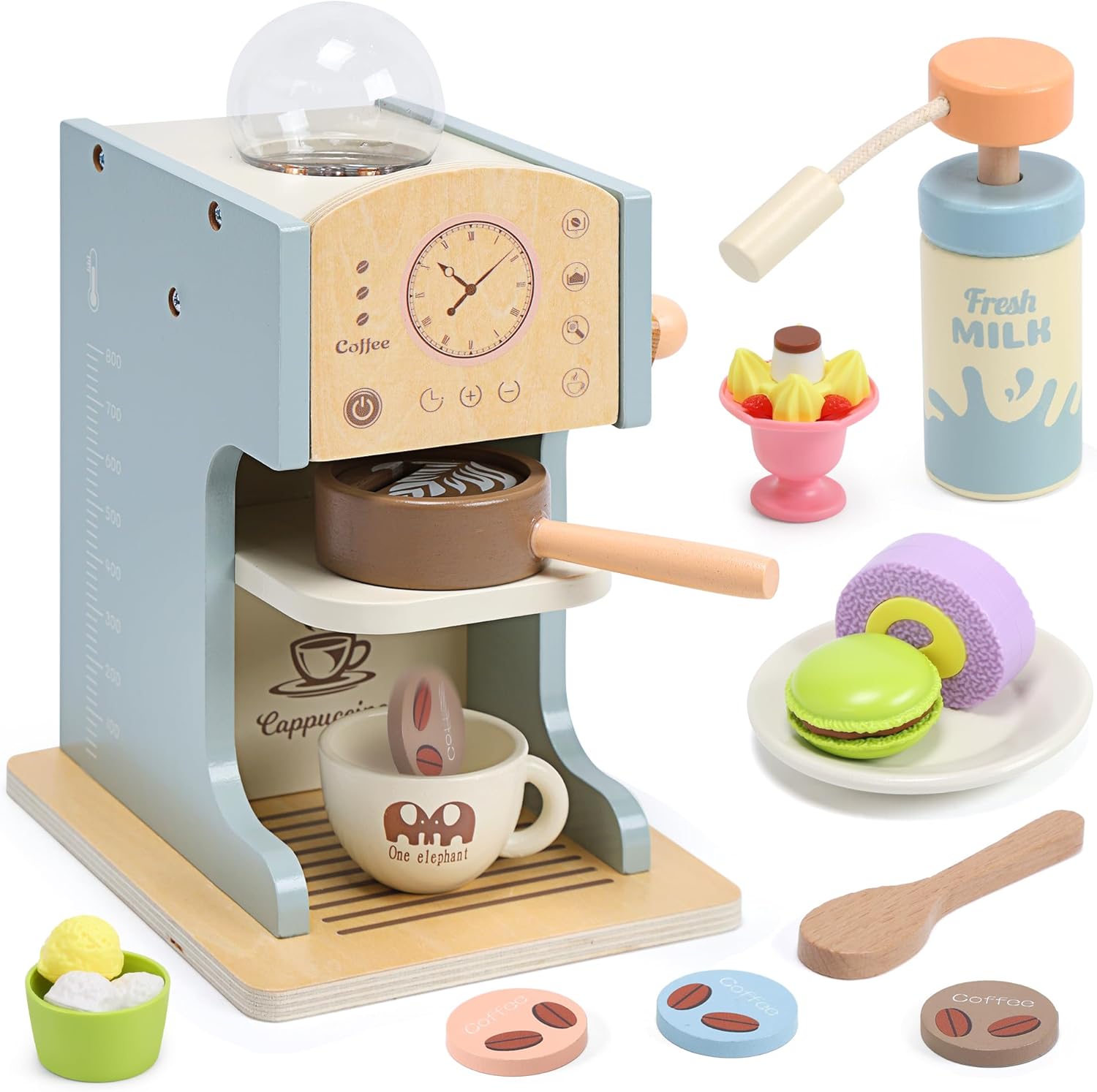 Toy Wooden Coffee Maker Set for Kids - Pretend Play Fun!