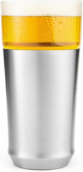 16 oz Insulated Pint Glass with Steel Base - Keeps Beer Cold