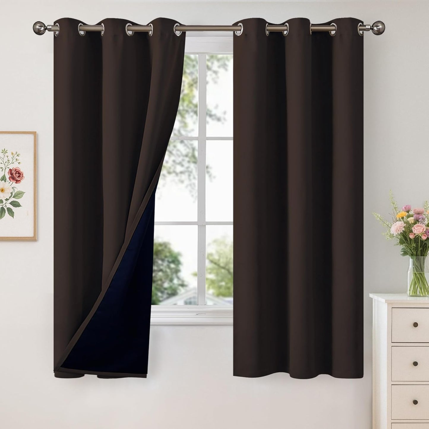 YoungsTex 100% Blackout Curtains for Full Light Blocking