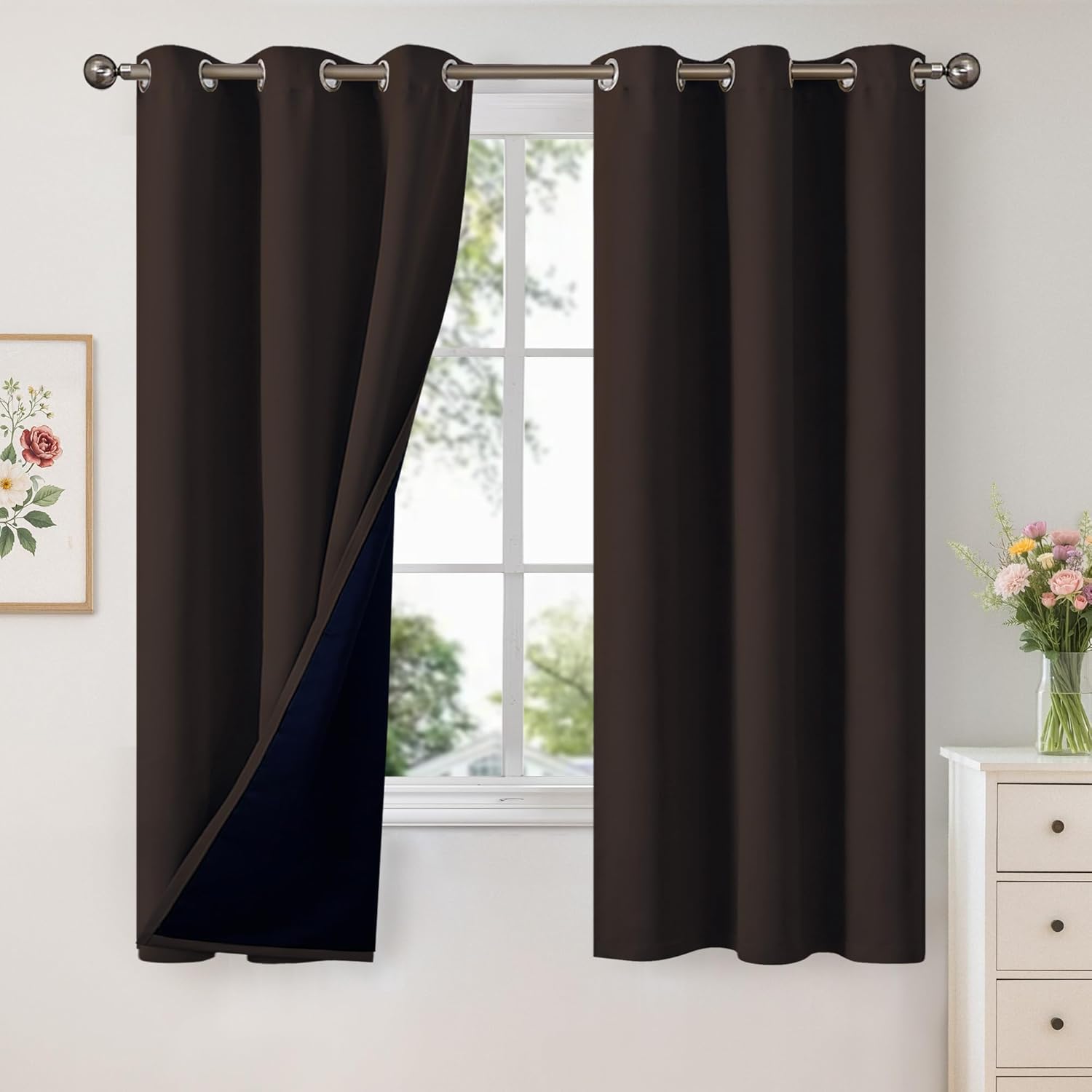 YoungsTex 100% Blackout Curtains for Full Light Blocking