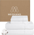 MEISHANG 600 Thread Count Cotton Sheets Queen Size - Cooling Sateen