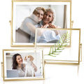 AceList Gold Metal Floating Picture Frame Set of 3 for Display