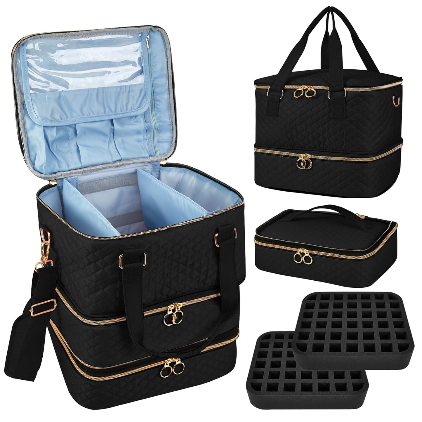 Nail Polish Organizer Case with Adjustable Dividers for 84 Bottles