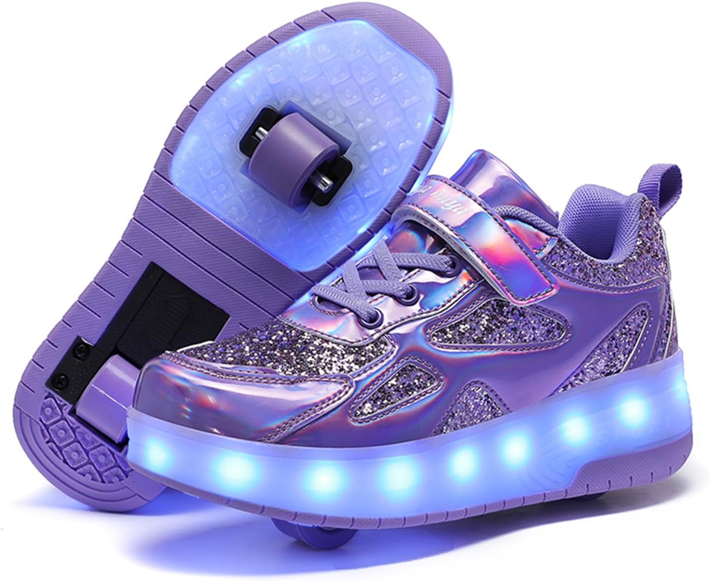 LED Roller Skate Shoes for Kids with Detachable Wheels and Lights