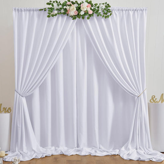 20ft x 10ft White Backdrop Curtain Panels for Stunning Events