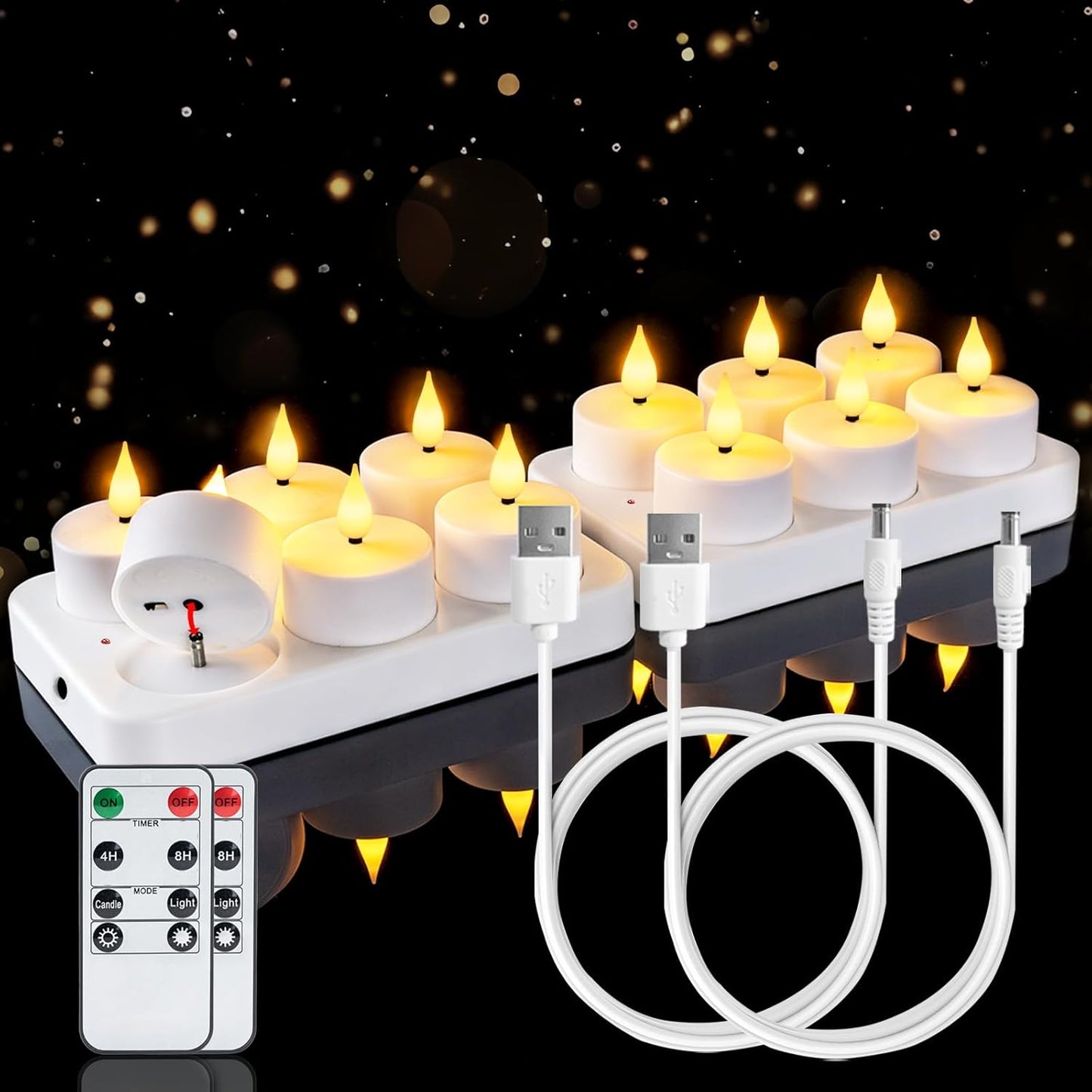 Rechargeable Tea Lights with Remote Timer for Any Occasion