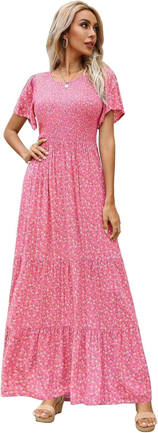 Kranda Women Floral Maxi Dress for Summer and Fall Styles