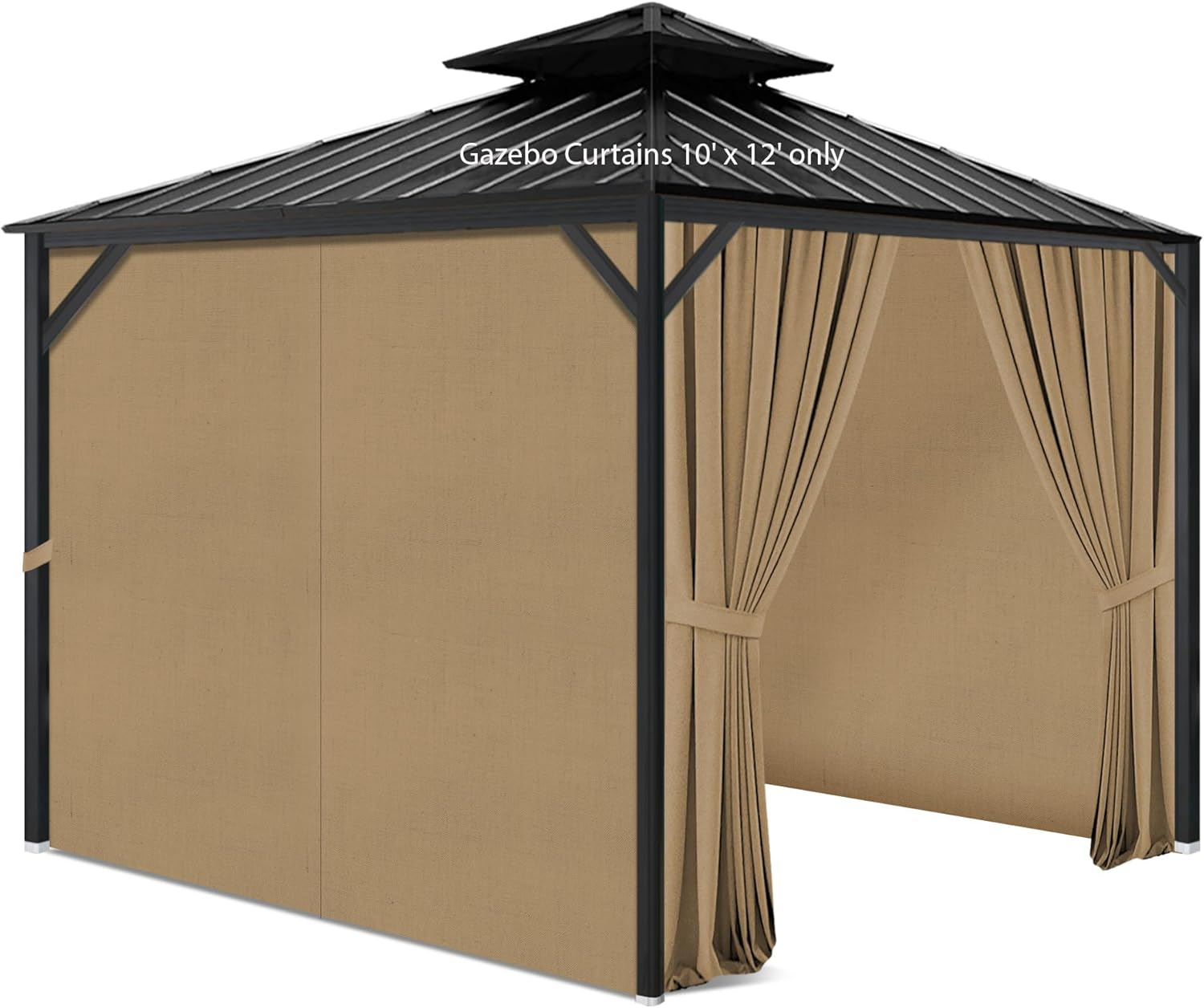 Durable Gazebo Privacy Curtains 10ft x 12ft with Zipper Panels