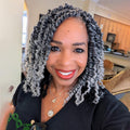 Tiana Passion Twist Hair 10in Ombre Gray - Pre-Twisted Crochet Braids