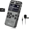 136GB Digital Voice Recorder with Playback - Ultra-Slim 1536kbps