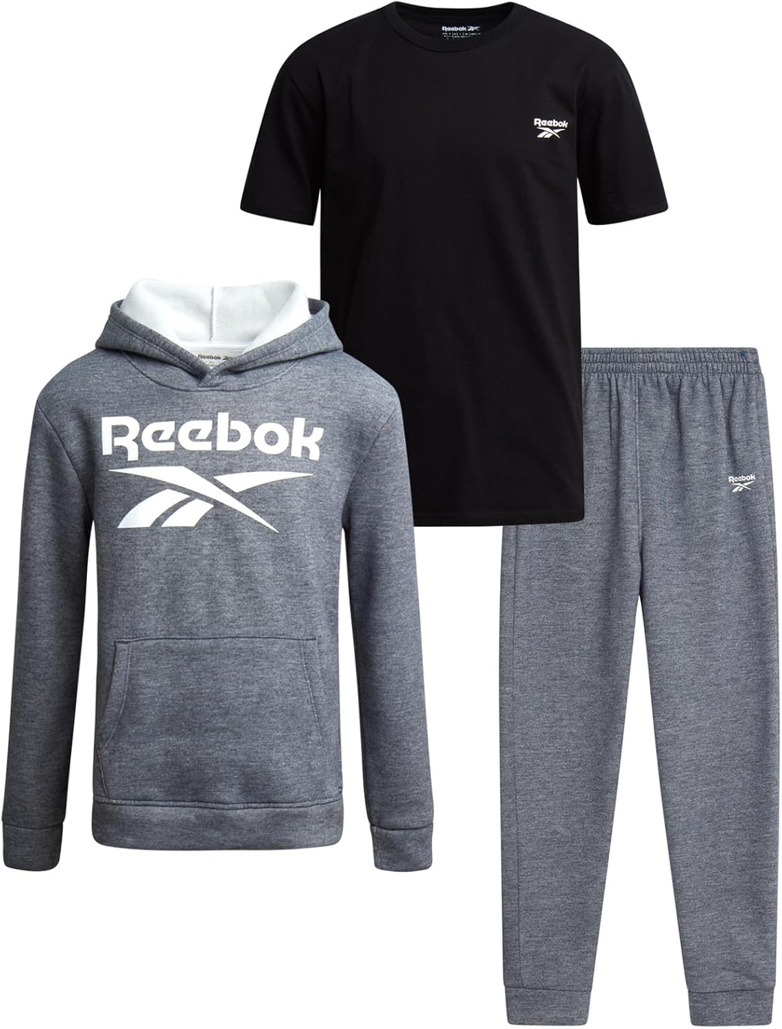Reebok Boys Sweatsuit Set - 3 Piece Athletic Outfit for Kids