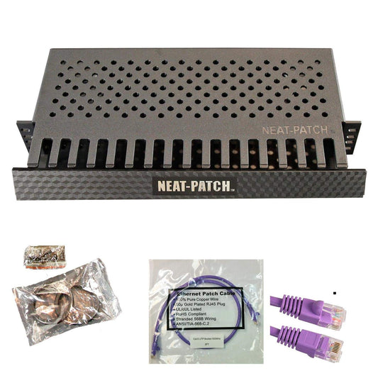Neat Patch MINI 1U Low Profile Cable Management Kit for Clean Racks