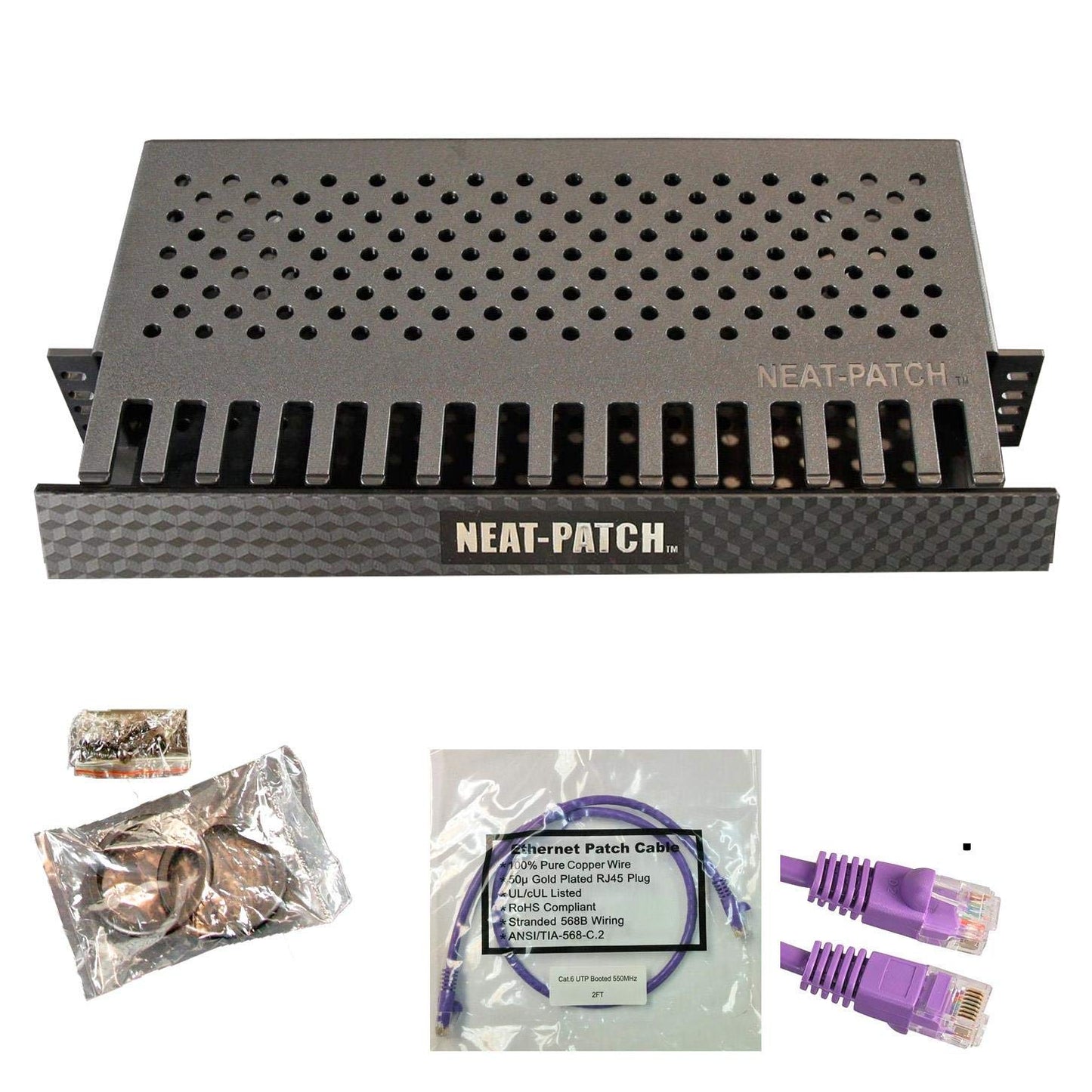Neat Patch MINI 1U Low Profile Cable Management Kit for 10 Packs