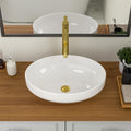 Oval Bathroom Vessel Sink 19in White Porcelain - Modern Above Counter