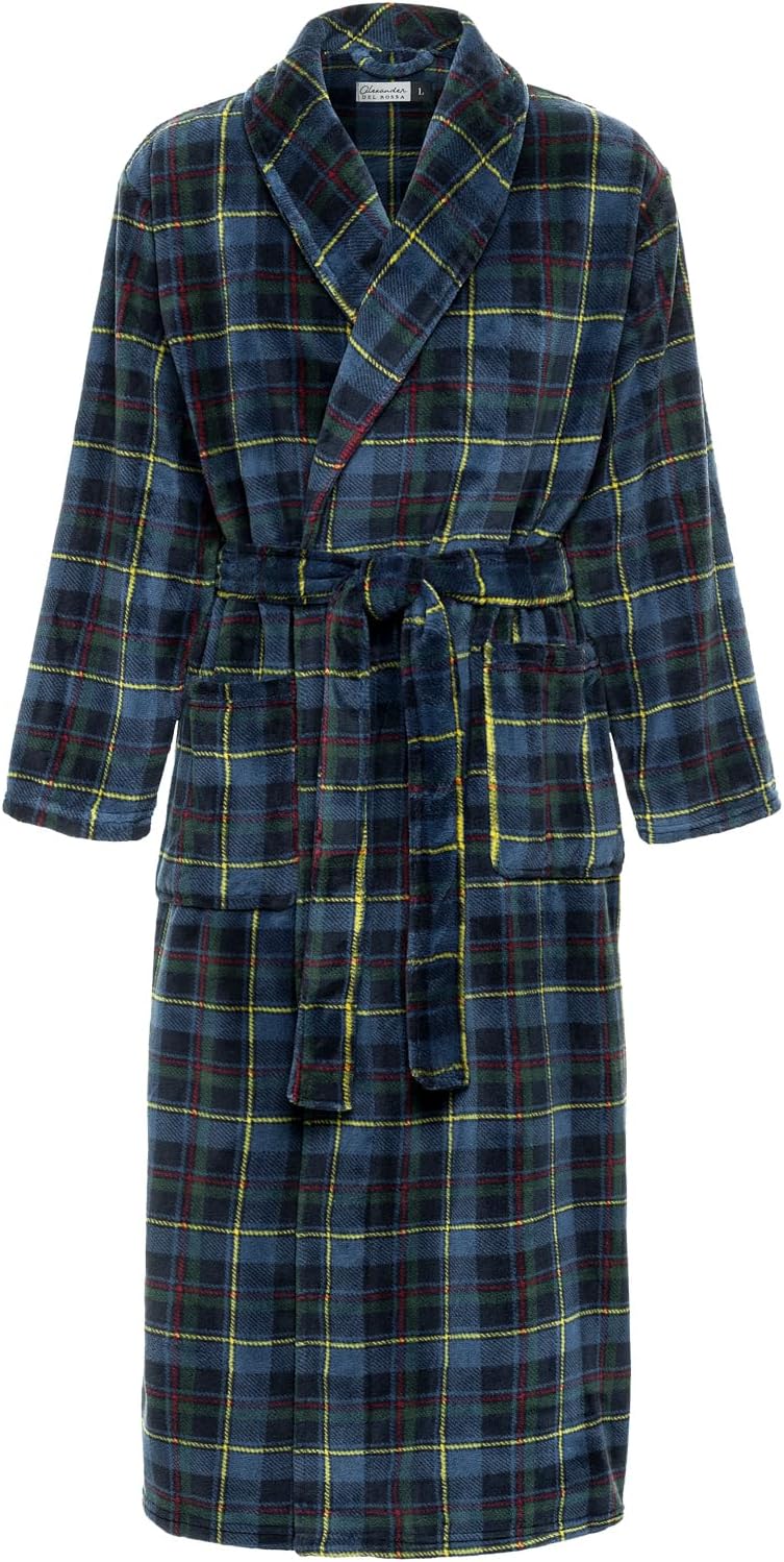Alexander Del Rossa Long Mens Robe - Thick and Warm Bathrobe