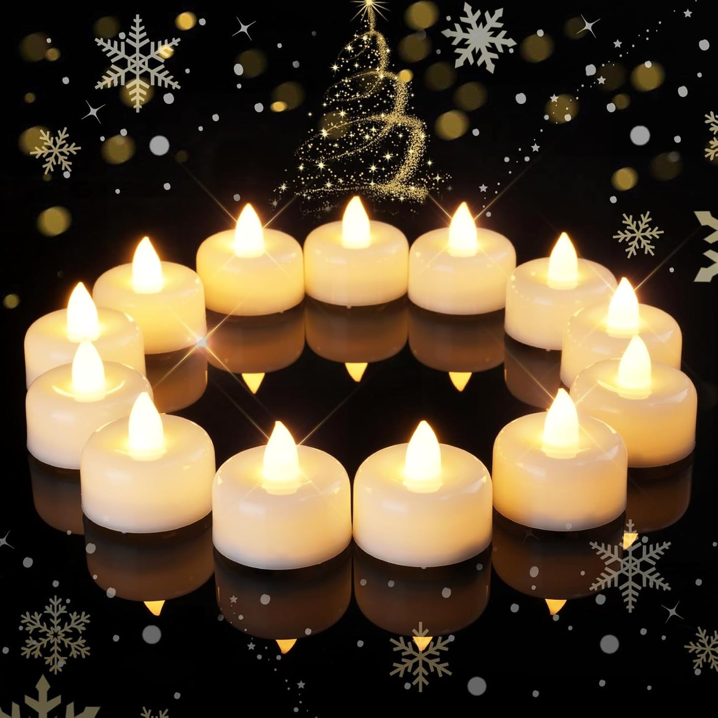 Raycare 150Pack Battery Operated Tea Lights for Home Decor