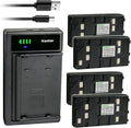 Kastar 4-Pack Battery and Smart USB Charger - Reliable Camcorder Power