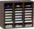 Literature Organizers 24 Compartments Wood Mailbox - Space Saver