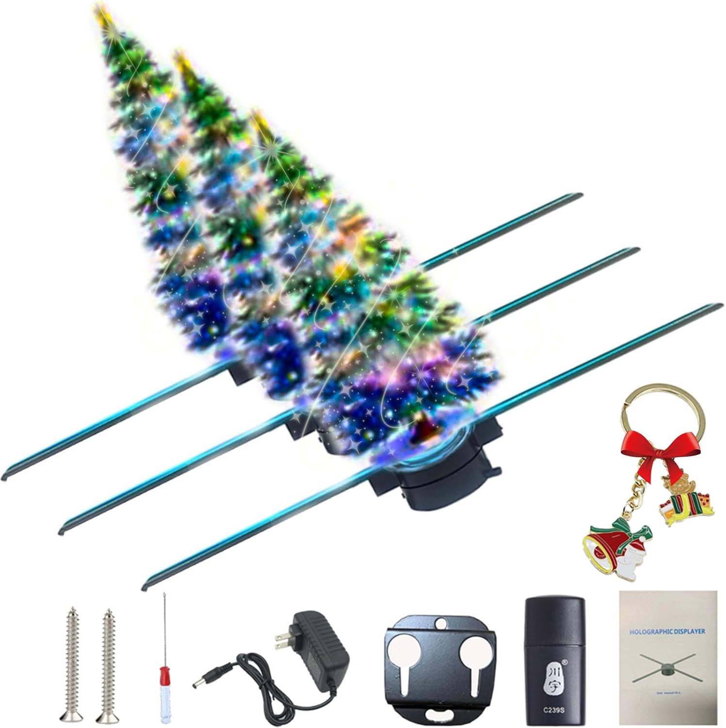 3D Hologram Christmas Tree Fan - Mesmerizing Light Display