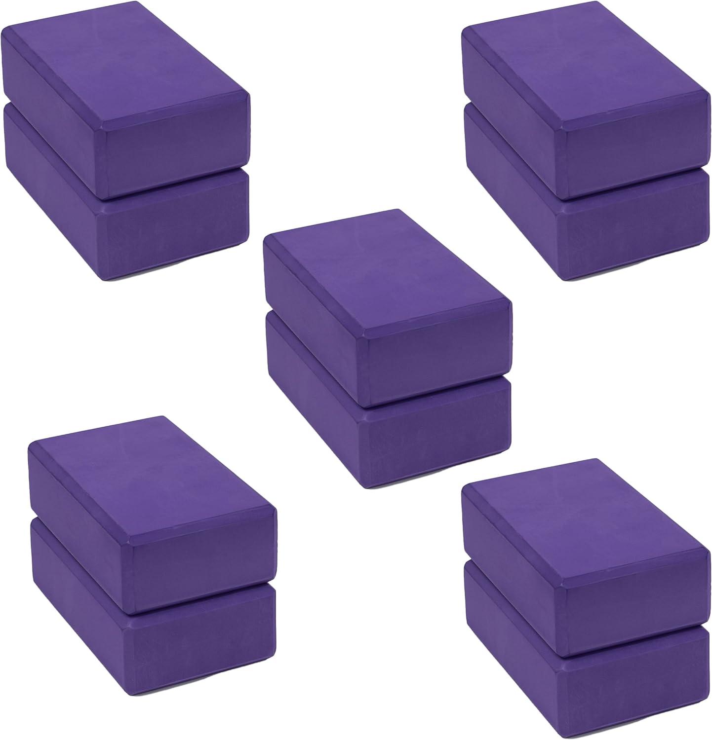 UPWARD FIT 3 Firm Yoga Blocks - Bulk Pack of 10, Supportive Balance Foam for Pilates & Stretching