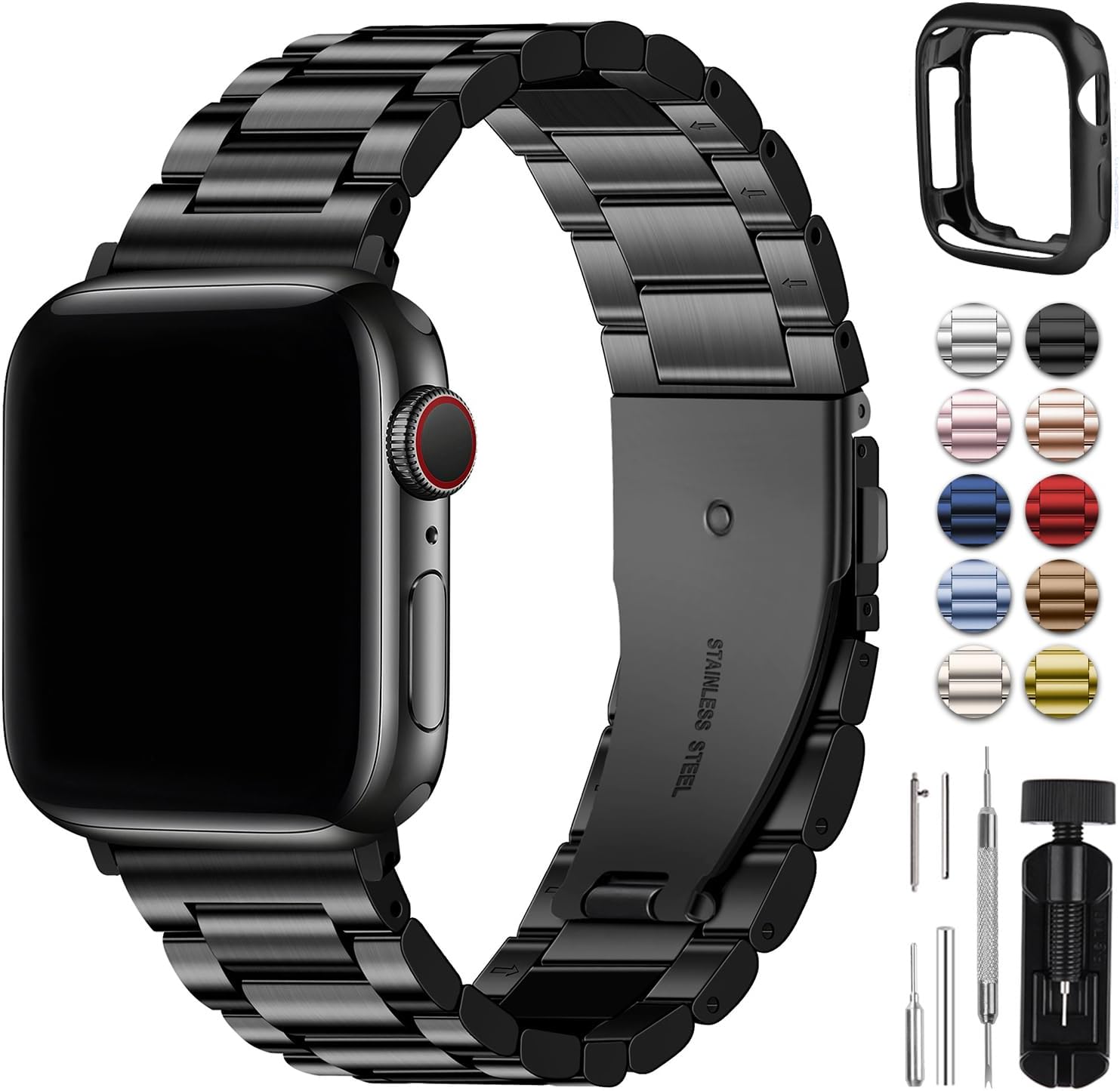 Fullmosa Metal Apple Watch Band & Case Set - Ultimate Protection