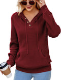 CiCiBird Women Fall Hoodies Sweater Knit V Neck Top - Cozy Oversized