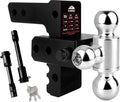 Adjustable Trailer Hitch 2 in Receiver Tri-Ball - Heavy Duty Tow Hitch
