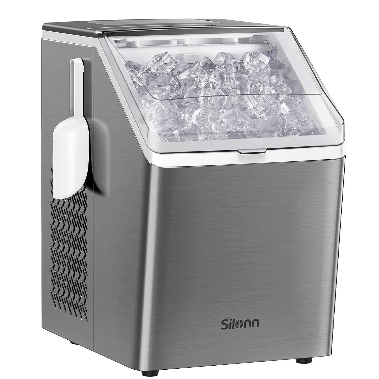 Silonn: 44lbs Per Day Ice Maker, Self-Cleaning, Stainless Steel