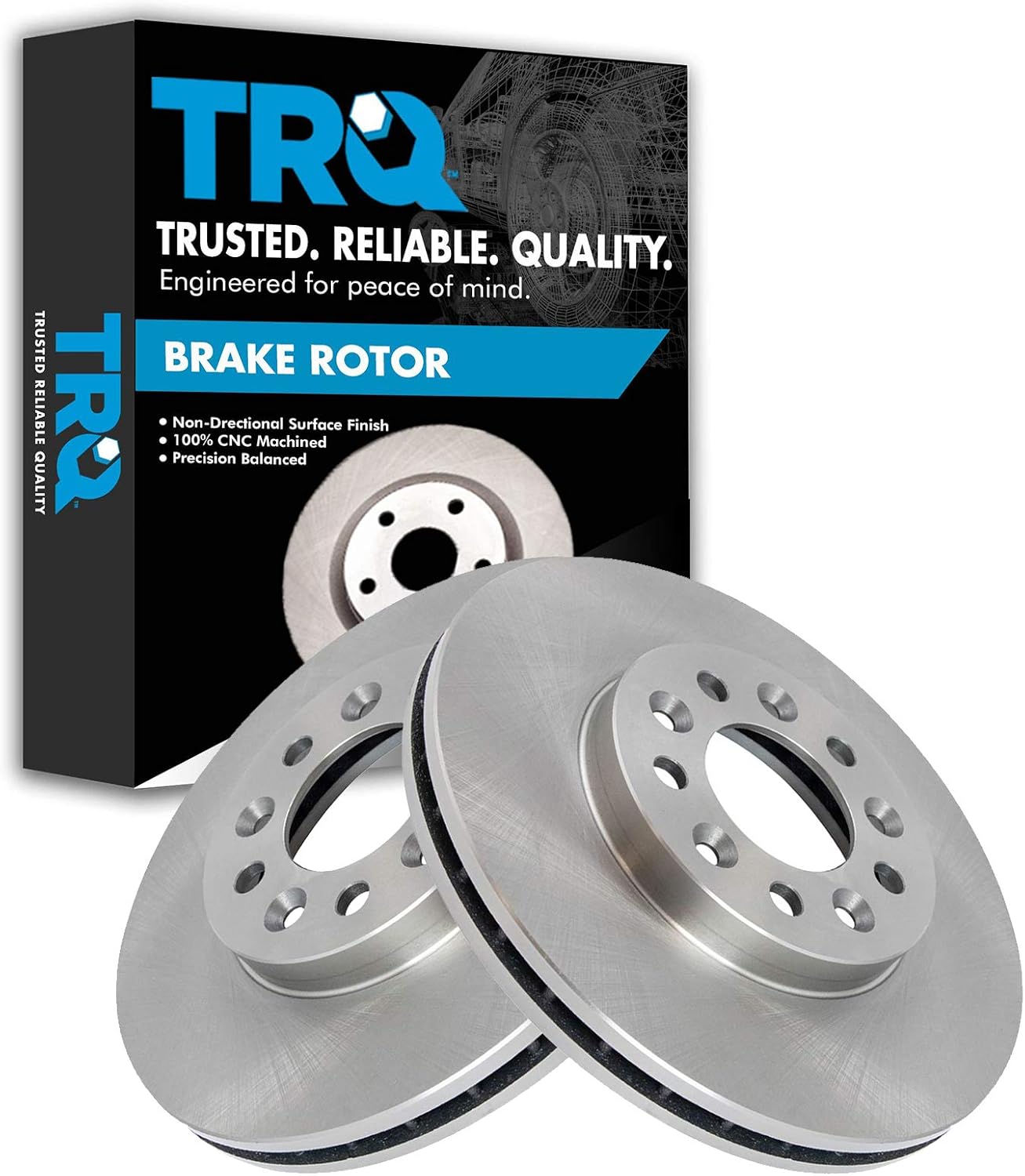 TRQ Front Brake Rotors Set Vented for 1999-2003 Ford Windstar